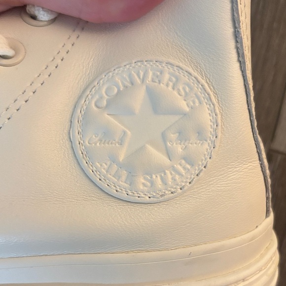 Converse Women's Off-White Platform Sneakers - Picture 2 of 6
